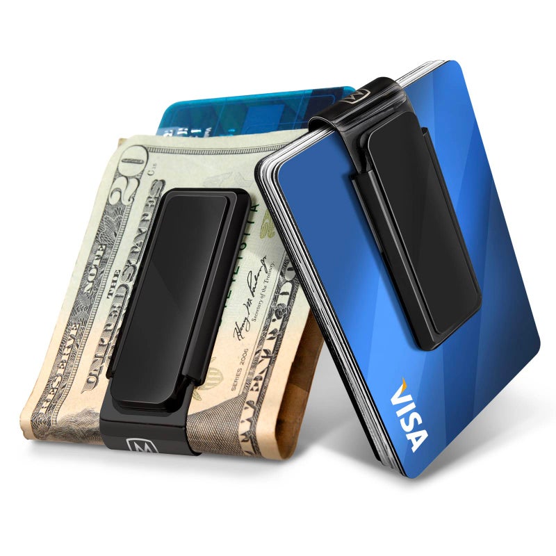 M-Clip Aluminum Blackout Money Clip - Cash and Credit Card Holder for Men - Minimalist Slim Wallet Alternative - Image 1